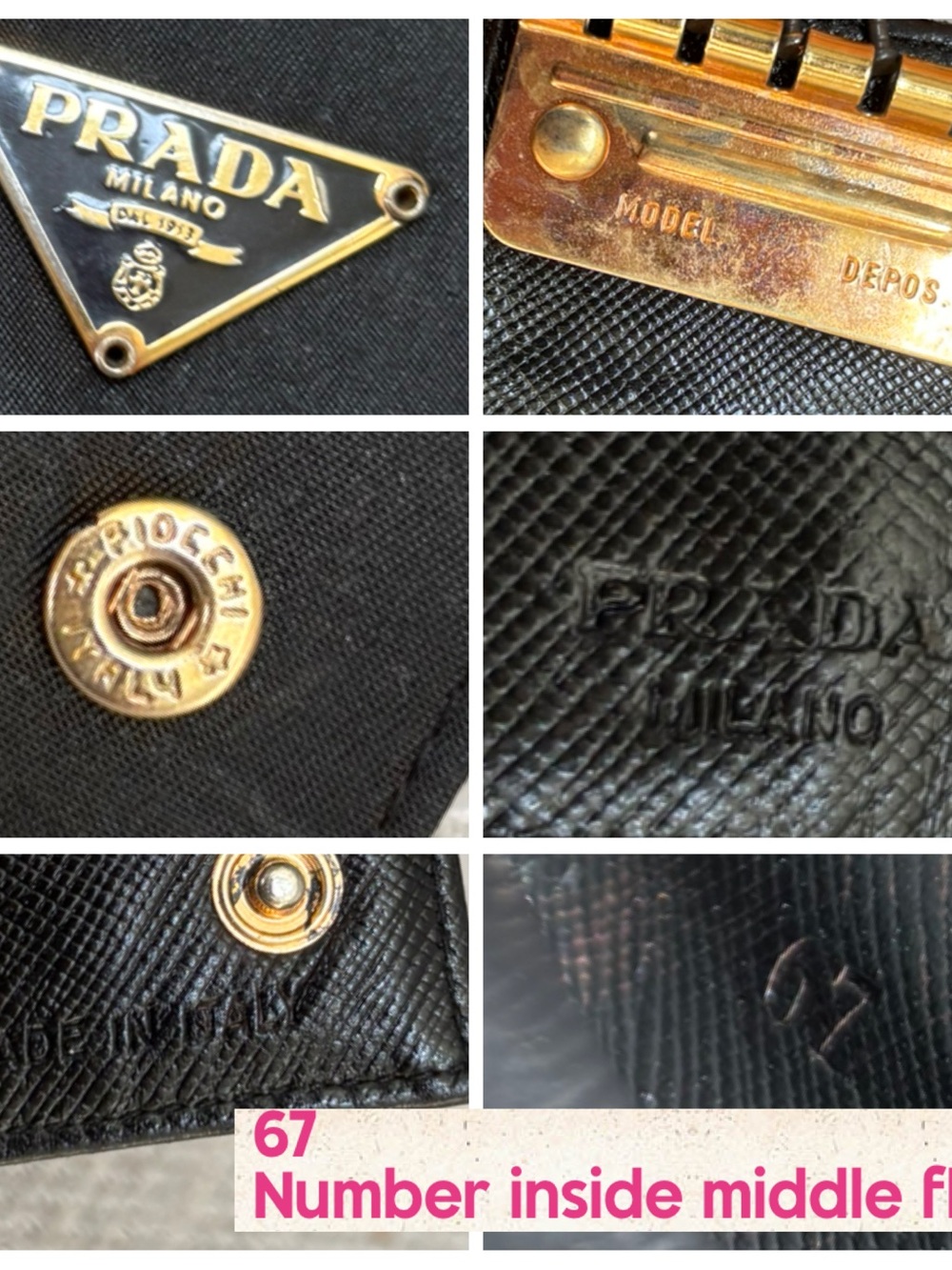 PRADA Logo Black Nylon and Saffiano Leather Key Wallet - Picture 7 of 11